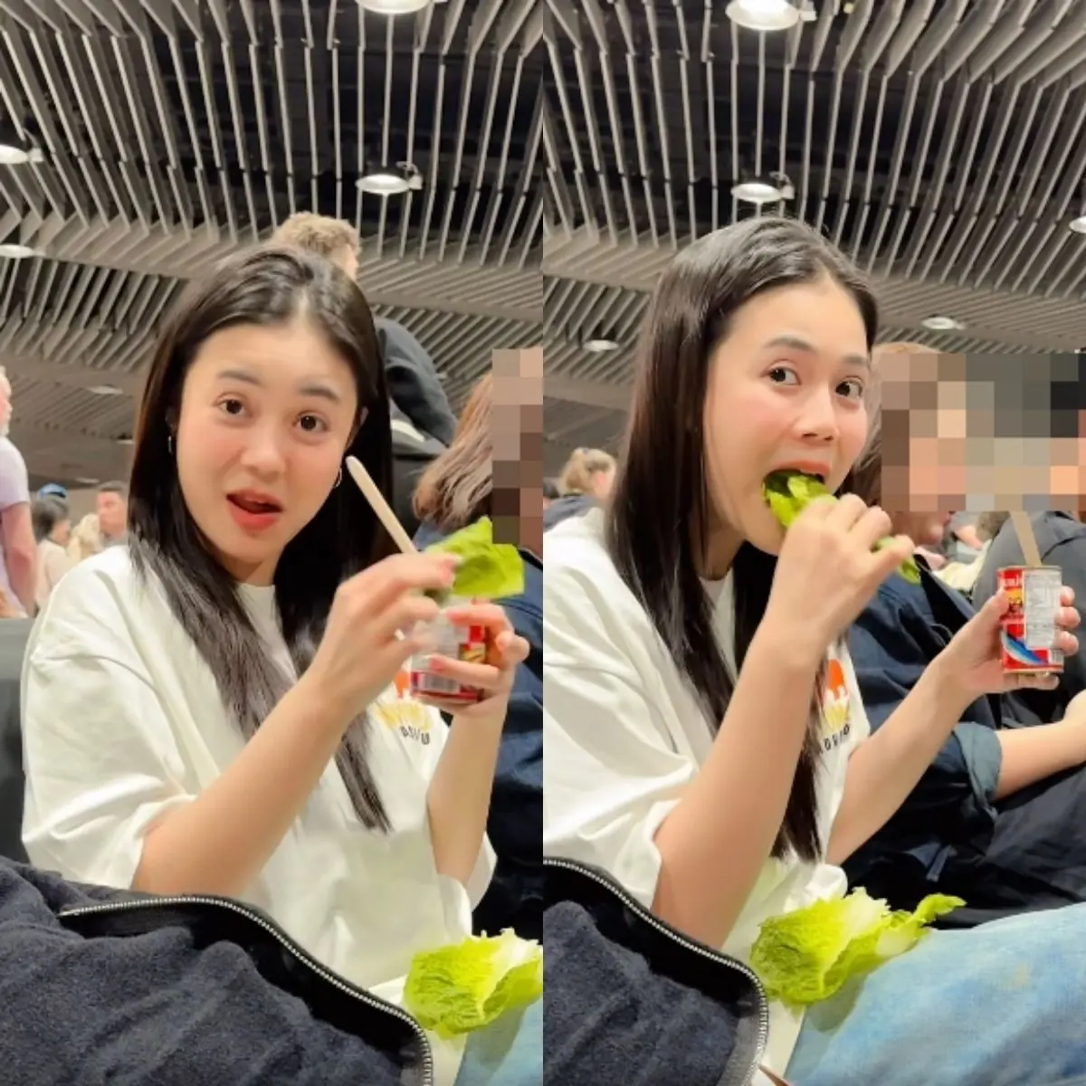 ดราม่าสนั่น "ลำไย ไหทองคำ" กินปลากระป๋องกลางสนามบิน ชาวเน็ตโต้กันเดือดมาก
