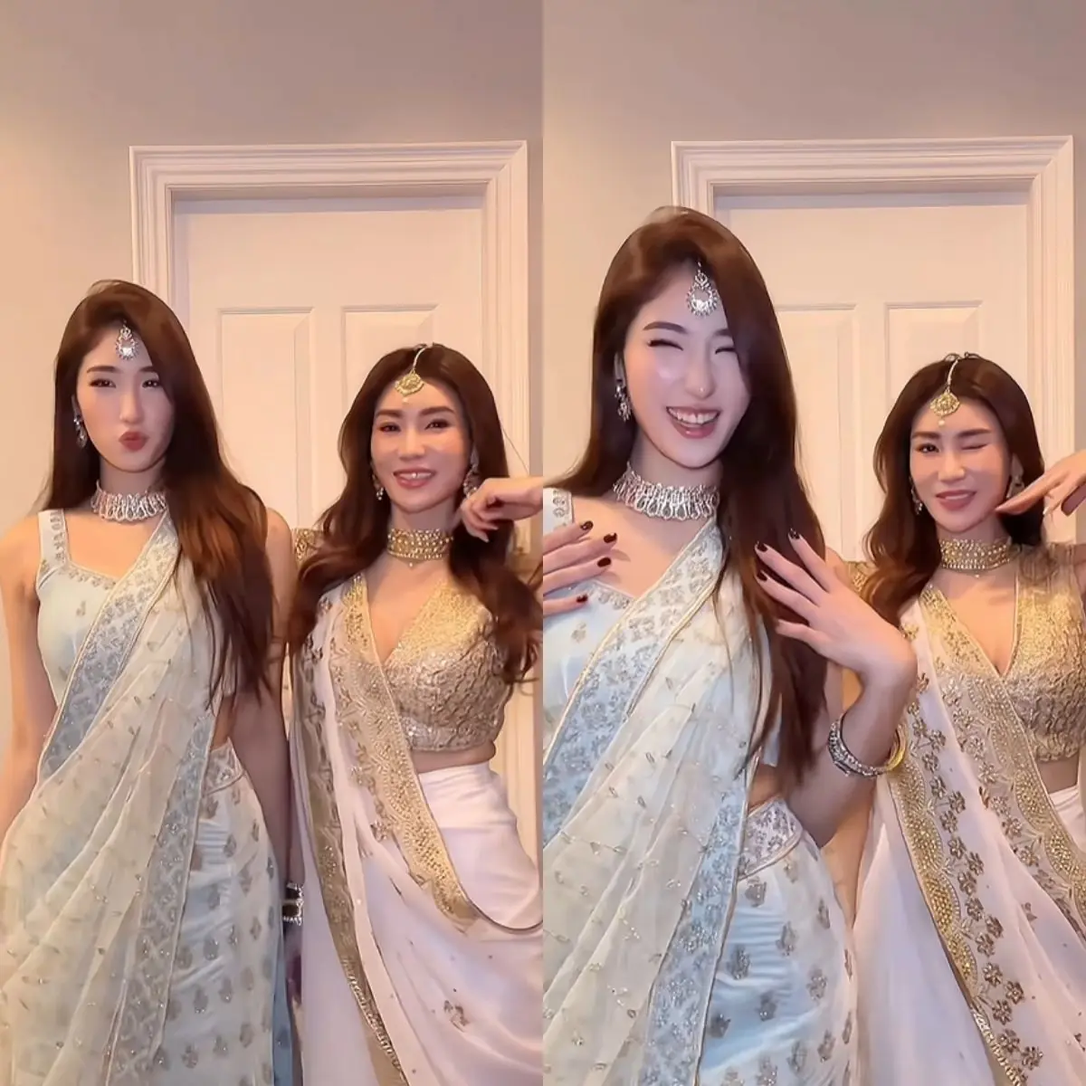 "เจ็ง วิไลลักษณ์" ยืนคู่ "น้องเซย่า" ในชุดส่าหรี เฟรมนี้แยกไม่ออกเลย ใครพี่ใครน้อง