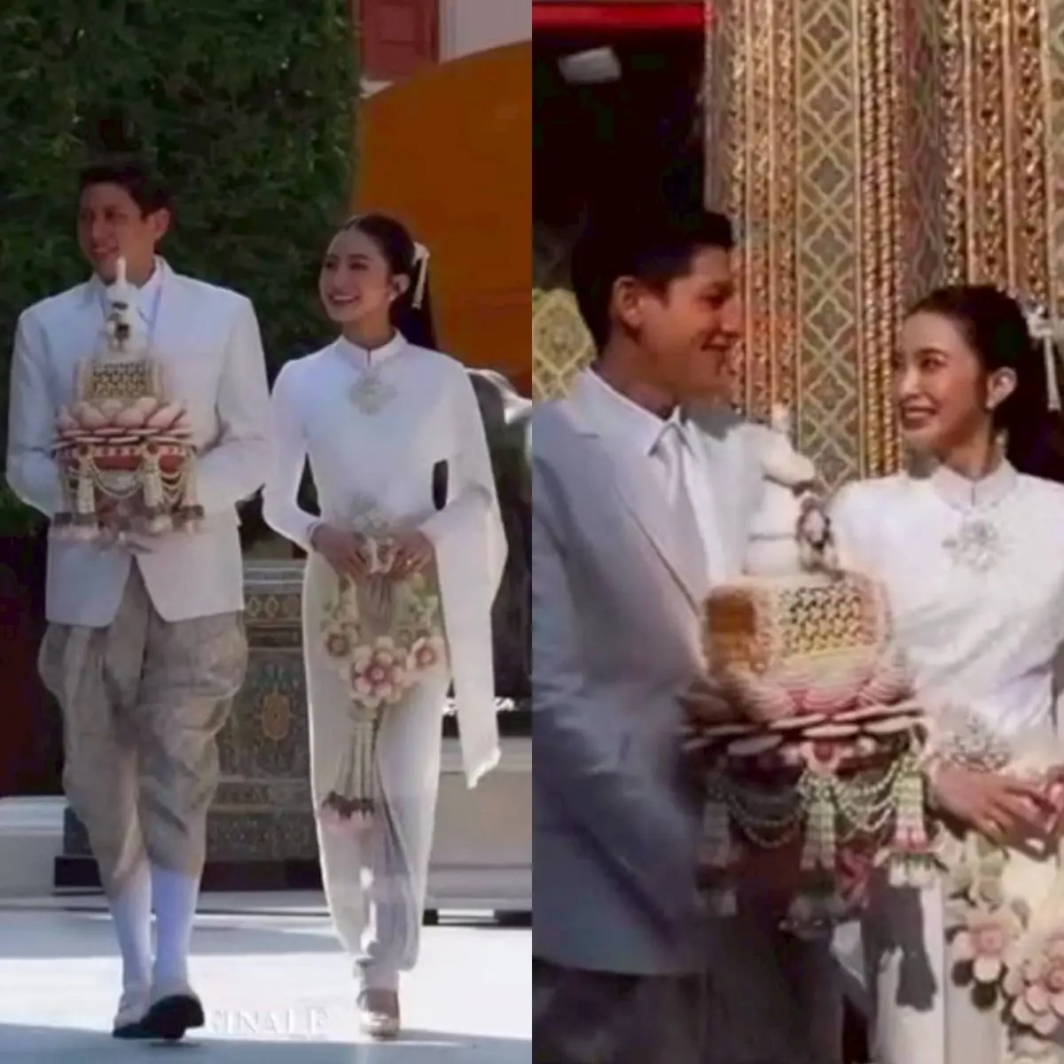 "มายด์ ลภัสลัล" ควงแขน "พาย สุนิษฐ์" เข้าพิธีมงคลแล้ว สวยสง่าดั่งกิ่งทองใบหยก