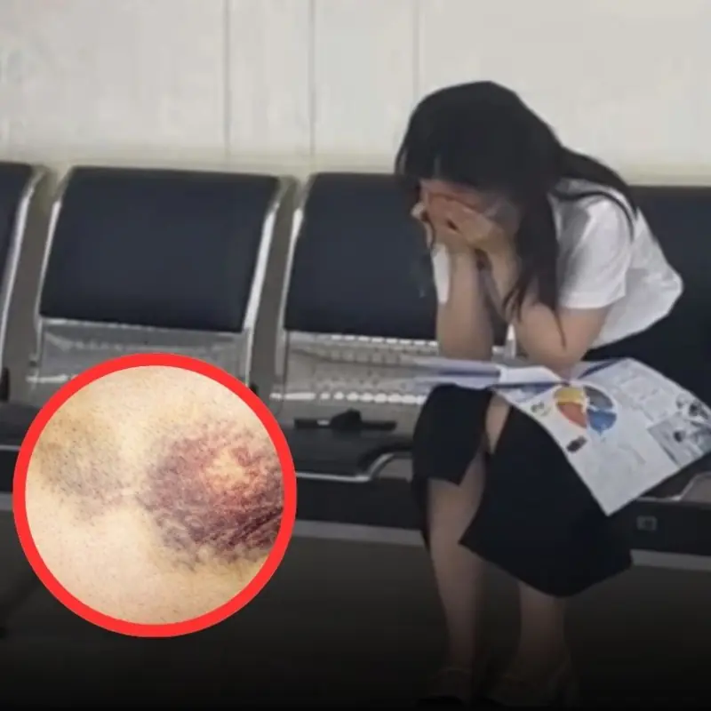 ภาพสะเทือนใจ! สาววัย 23 ปีป่วยมะเร็งเม็ดเลือดขาว นั่งร้องไห้อยู่คนเดียวที่ทางเดินโรงพยาบา