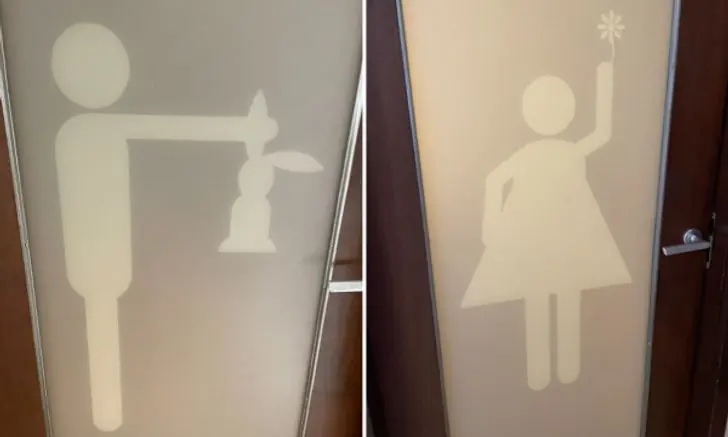 งงทั้งโลก! ป้ายห้องน้ำไทย "ชายหิ้วกระต่าย-หญิงชูดอกไม้" รู้ที่มากลายเป็นทึ่ง น่ารักเกินคาด