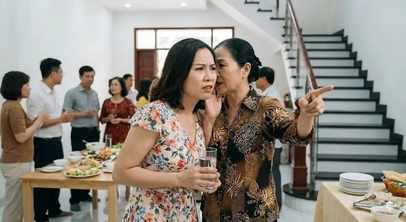 งานเลี้ยงขึ้นบ้านใหม่กำลังครึกครื้น อยู่ ๆ ญาติคนหนึ่งกระซิบประโยคเดียว ทำเอาฉันทั้งโกร