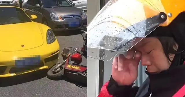 คนส่งอาหารขี่รถชน Porsche จนเสียหาย ร้องไห้อยู่กลางถนน แต่เจ้าของรถไม่เรียกร้องค่าเสียหาย แถม