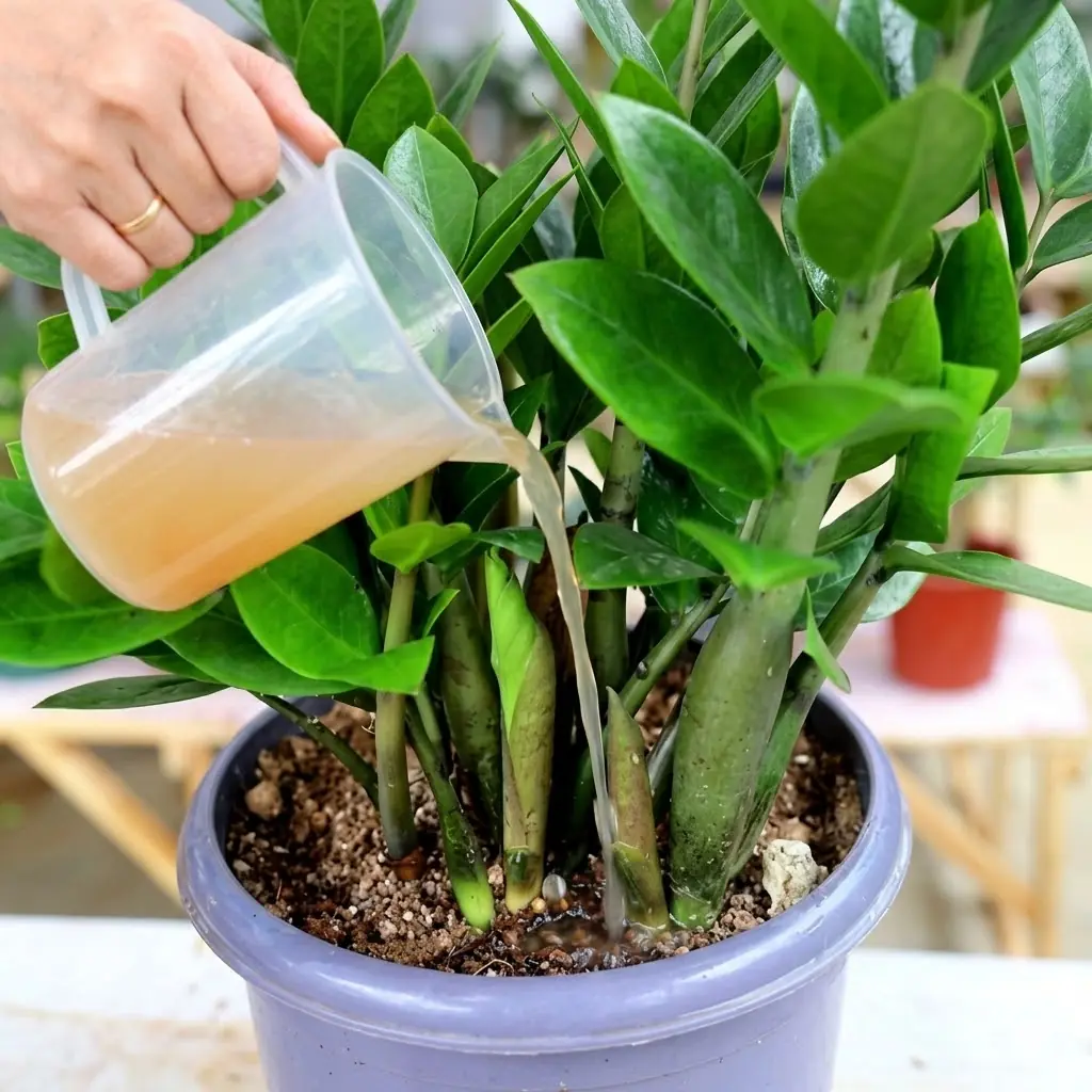 อย่ารดน้ำเปล่าให้ “ต้นกวักมรกต” อีกต่อไป! เติม 2 อย่างนี้ลงไป หน่อใหม่พุ่งขึ้นแน่น