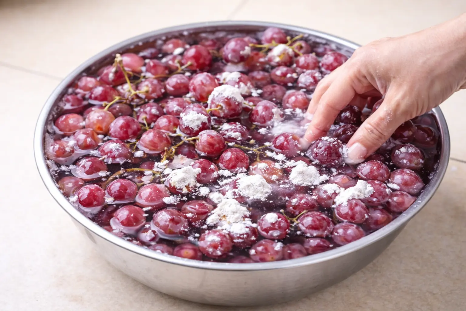 การใช้เกลือและเบกกิ้งโซดา "ล้างองุ่น" เป็นวิธีที่ผิด แม่บ้านญี่ปุ่น เผยวิธี "ล้างองุ่น" ที่