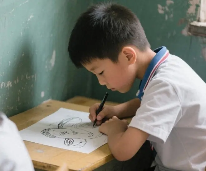 ครูเห็นภาพ “บ้านของหนู” แล้วรีบโทรหาพ่อแม่ทันที เหตุผลเบื้องหลังทำหลายคนสะเทือนใจ