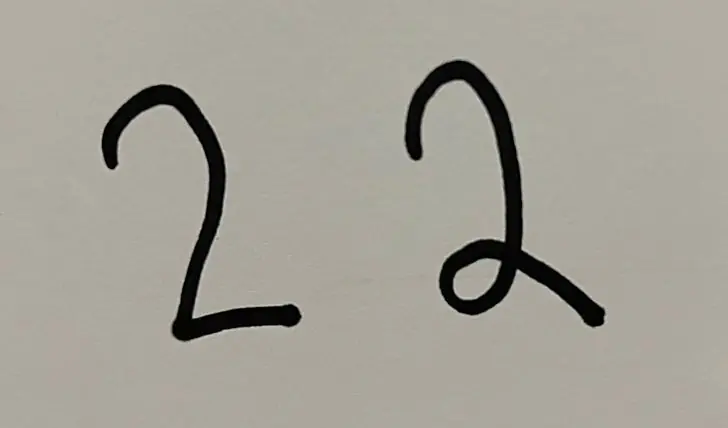 เขียนเลข 2 แบบไหน? ทายนิสัยจากลายมือ เขียนเลข 2 "ฐานตรง" หรือ "ฐานม้วน"