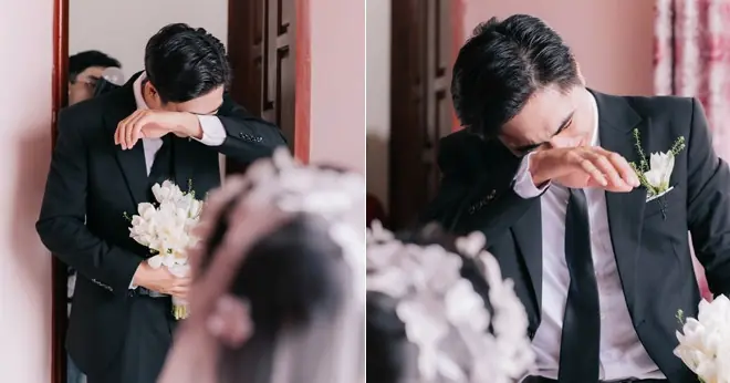 เจ้าบ่าวกลั้นน้ำตาไม่อยู่ เมื่อได้ยินลูกสาวของเจ้าสาวเรียกเขาว่า "พ่อ" เป็นครั้งแรก